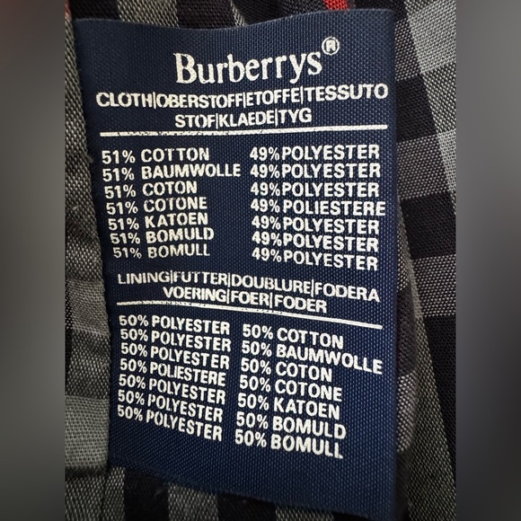 Vintage Burberrys Navy Trench Coat 44 Long Removable Wool Liner - Picture 8 of 10